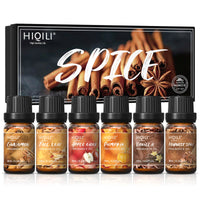 HIQILI Spice Fragrance Oils,TOP 6 Gift Set, 100% Pure Perfume Oil for Aromatherapy | Car Diffusion,Candle Making，Hair Care，DIY