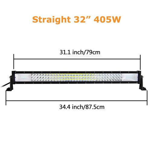 Curved/Straight 22 32 42 52inch 675W 540W Led Light Bar Driving Lights 7D 3-Rows Offroad Truck SUV ATV Tractor Car Boat