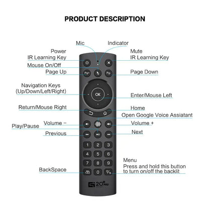 G20S G20S PRO BT Gyro Smart Voice Remote Control G20 IR Learning 2.4G Wireless Fly Air Mouse For X96 H96 MAX Android TV Box