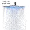 Luxury Chrome  LED  Rainfall Shower Head Stainless Steel Square Color Changing Lights Shower head Water Flow Generates