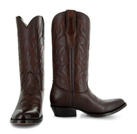 Soto Boots Cowboy Dress Boots | Mens Classic Round-Toe Boots (H7001-Brown)