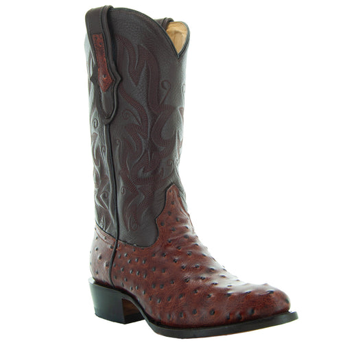 Soto Boots Soto Boots Men's Cognac Ostrich Print Cowboy Boots (H7002)