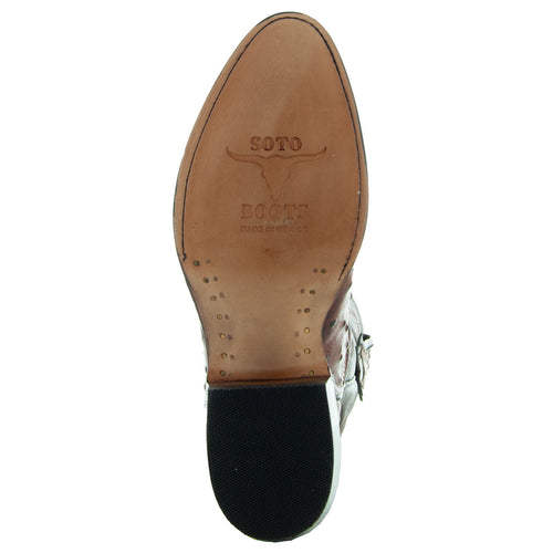 Soto Boots Soto Boots Men's Cognac Ostrich Print Cowboy Boots (H7002)