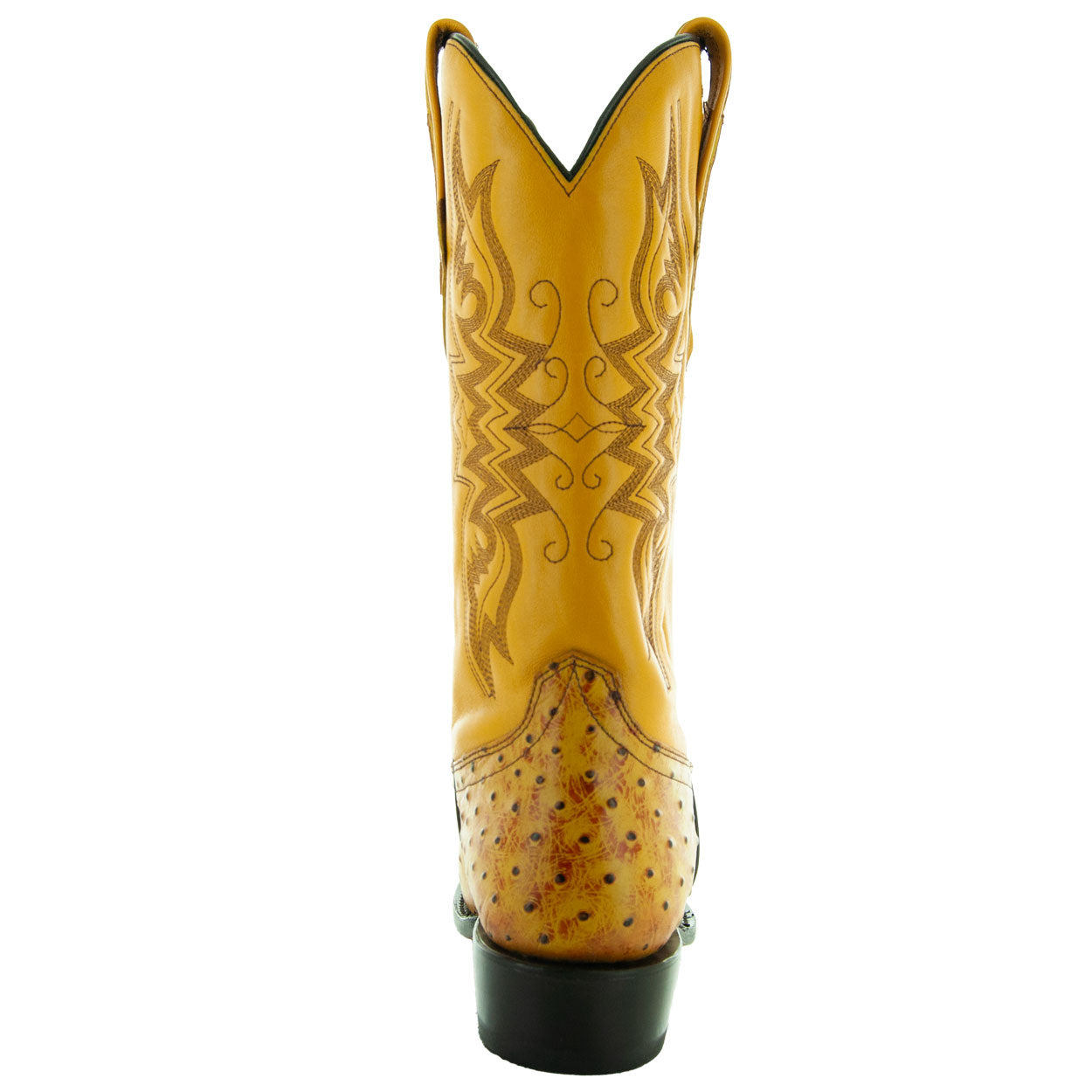 Soto Boots Men's Mantequilla Ostrich Print Cowboy Boots (H7002)