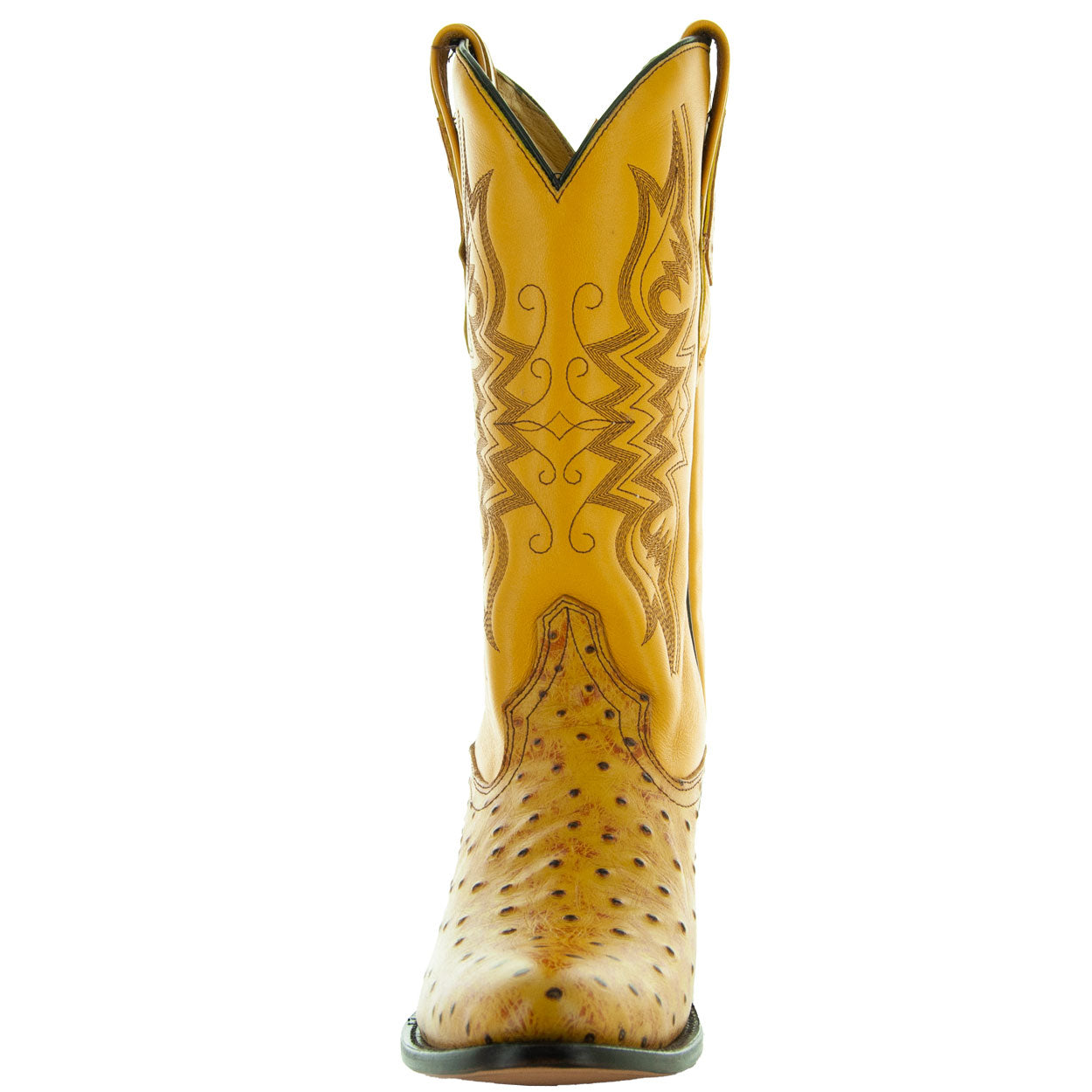 Soto Boots Men's Mantequilla Ostrich Print Cowboy Boots (H7002)