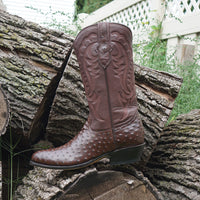 Soto Boots Soto Boots Men's Brown Ostrich Print Cowboy Boots (H7002)