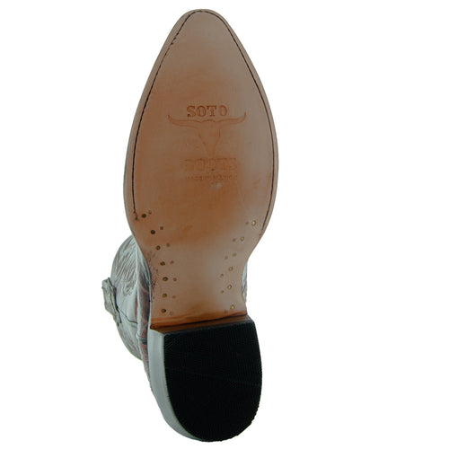 Soto Boots Soto Boots Men's Gator Tail Print Cowboy Boots Cognac (H7006)