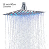 Luxury Chrome  LED  Rainfall Shower Head Stainless Steel Square Color Changing Lights Shower head Water Flow Generates