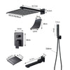 Black Shower Faucets System Bathroom Wall Mounted Rainfall Shower Kit Concealed Embedded Box Hot Cold Water Mixer Tap SUS304