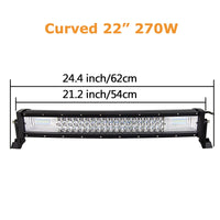 Curved/Straight 22 32 42 52inch 675W 540W Led Light Bar Driving Lights 7D 3-Rows Offroad Truck SUV ATV Tractor Car Boat
