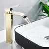 Black Waterfall Basin Sink Faucet Tall Bathroom Mixer Tap Wide Spout Vessel Sink Fauet Hot Cold Water Tap