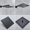 Black Shower Faucets System Bathroom Wall Mounted Rainfall Shower Kit Concealed Embedded Box Hot Cold Water Mixer Tap SUS304