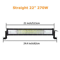 Curved/Straight 22 32 42 52inch 675W 540W Led Light Bar Driving Lights 7D 3-Rows Offroad Truck SUV ATV Tractor Car Boat