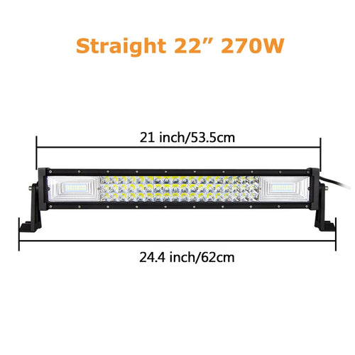 Curved/Straight 22 32 42 52inch 675W 540W Led Light Bar Driving Lights 7D 3-Rows Offroad Truck SUV ATV Tractor Car Boat