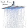 Luxury Chrome  LED  Rainfall Shower Head Stainless Steel Square Color Changing Lights Shower head Water Flow Generates