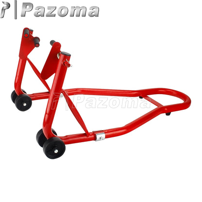 Red Steel Motorcycle Stand Paddock Lift Front Wheel Support Frame For Honda Suzuki Yamaha Kawasaki BMW Dual Sport Street Bikes