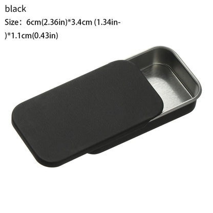 1 Pcs Metal Rectangular Empty Mini Tin Box Tinplate Push Candy Pill Cases Bins Jar Hinged Containers Small Organizer Storage Box