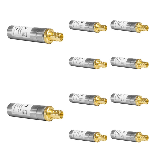 10 Pcs 1/2" PEX Crimp Connection F1807, Straight Water Hammer Arrestor, Stainless Steel Plumbingsell