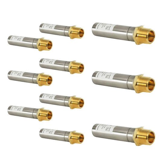 10 Pcs 1/2" MIP Thread, Straight Water Hammer Arrestor, Stainless Steel