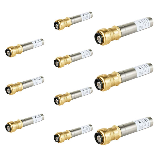 10 Pcs 1/2" Push Fit, Straight Water Hammer Arrestor, Stainless Steel