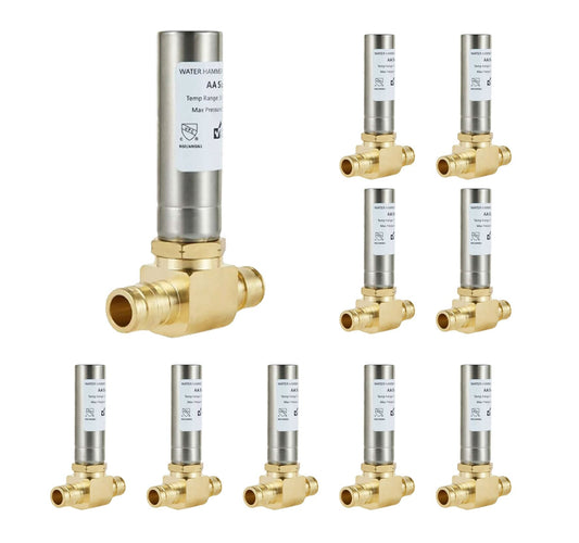 10 Pcs 1/2" PEX-A Expansion Connection, Tee Water Hammer Arrestor, Stainless Steel