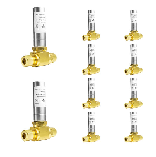 10 Pcs 3/8" OD Comp. x 3/8" OD Female Comp. , Water Hammer Arrestor Tee For Dishwasher Connection, Stainless Steel