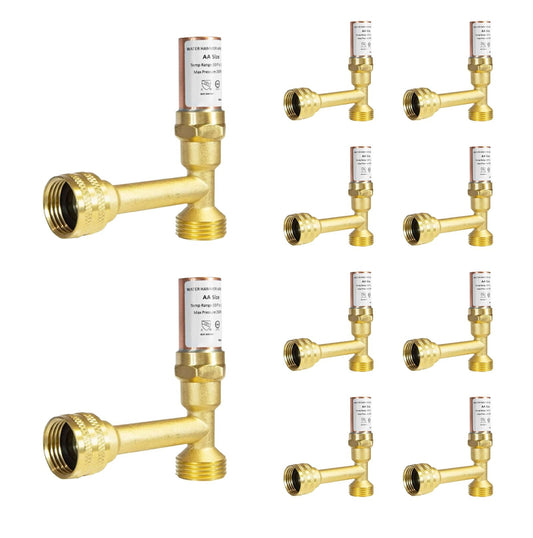 10 Pcs 3/4" Swivel FHT x 3/4" MHT, Water Hammer Arrestors Tee, Stainless Steel (MH-Y-241 )