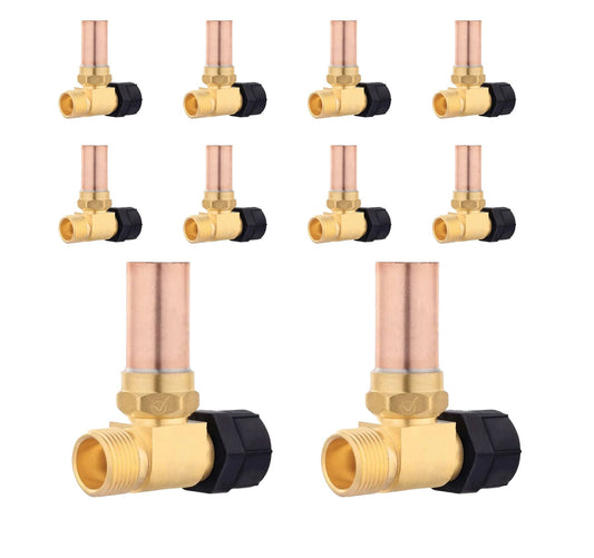 10 Pcs 7/8" Female Swivel Ballcock Nut x 3/4" Male Thread Copper Water Hammer Arrestor for Toilet