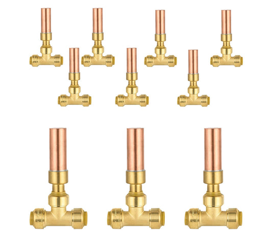 10 Pcs 1/2" Push Fit, Water Hammer Copper Arrestor Tee (MH-350)
