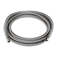 8 ft Ice Maker Hose, with 1/4" Comp by 1/4" Comp Connection, Stainless Steel Braided Hose Plumbingsell