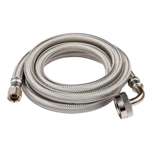 4ft Dishwasher Hose, with 90 Degree FGH Elbow Water Supply Line, Premium Braided Stainless Steel, Lead Free