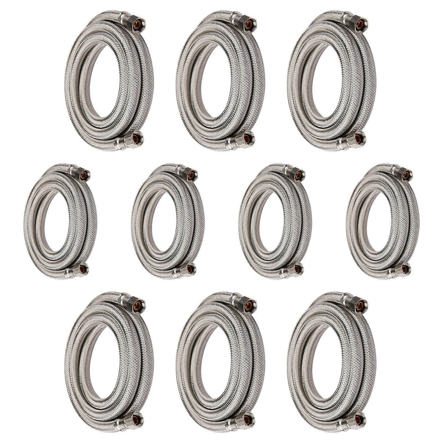 10 Pcs 6ft Dishwasher Installation Kit, Stainless Steel Dishwasher Supply Line, with Compression Connection