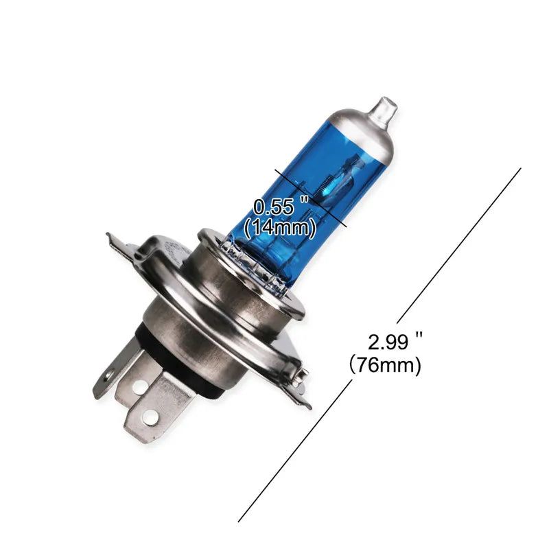 FISHBERG 2pcs Car Halogen Xenon Light Bulb High Low Beam H4 12V 60/55W P43T 9003 Super Xenon White 6000K Headlight Lamp