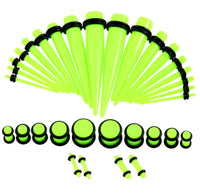 36pcs/lot Acrylic Ear Gauge Taper and Plug Stretching Kits Mixed Color Ear Flesh Tunnel Expansion Body Piercing Jewelry 14G-00G