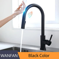 Sensor Kitchen Faucets Black Gold Smart Touch Inductive Sensitive Faucet Mixer Tap Single Handle Dual Outlet Water Modes 1005J