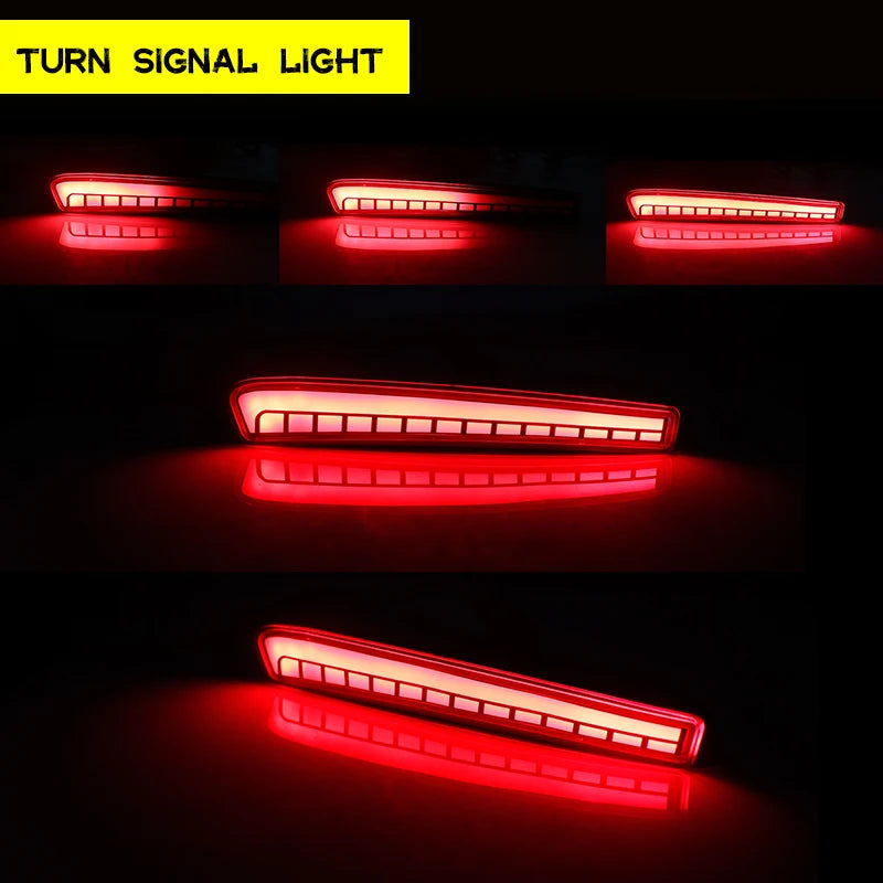 iJDM Car Red LED Bumper Reflector Lights For Toyota Corolla (2020 2021) Function as Tail,Brake & Rear Fog Lamps,Turn Light Lamp