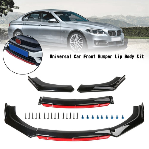 Areyourshop 4PCS Universal Car Front Bumper Lip Body Kit Splitter Spoiler Diffuser Protector Auto Parts