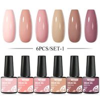6/8Pcs Spring Pink Color Gel Nail Polish Set Semi Permanent Varnishes Nail Art Design Hybrid Soak Off UV LED Gel Manicure Kit