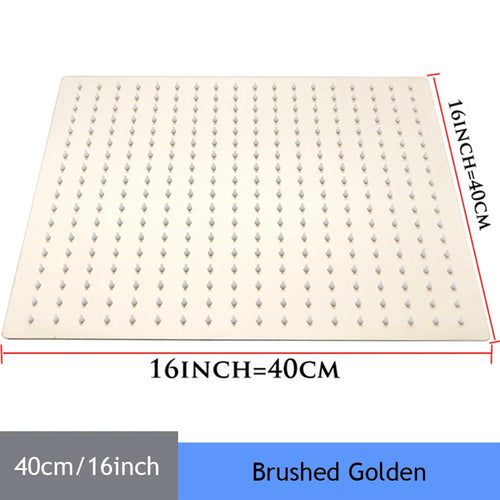 Shower Head 16 Inch Luxury Ultrathin Rainfall Shower Head Stainless Steel Chrome Nickel Bathroom Faucet Accessory