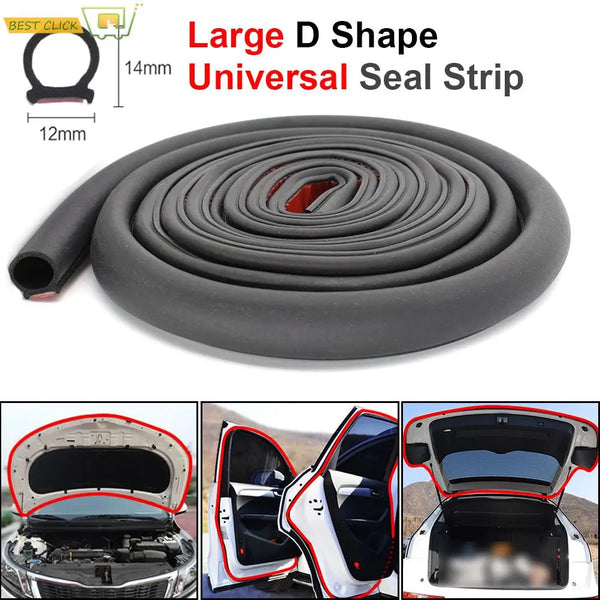 Car Rubber Door Seal Strip D Type Car Door Seal Strip Universal Noise Insulation Epdm Rubber Waterproof Seals Auto Accessories