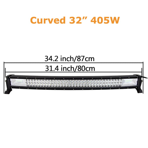 Curved/Straight 22 32 42 52inch 675W 540W Led Light Bar Driving Lights 7D 3-Rows Offroad Truck SUV ATV Tractor Car Boat