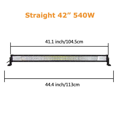 Curved/Straight 22 32 42 52inch 675W 540W Led Light Bar Driving Lights 7D 3-Rows Offroad Truck SUV ATV Tractor Car Boat