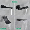 Black Shower Faucets System Bathroom Wall Mounted Rainfall Shower Kit Concealed Embedded Box Hot Cold Water Mixer Tap SUS304