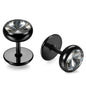 BONISKISS Men Earrings Stainless Steel Black Blue Barbell Type Stud Earrings For Men And Women Unisex Jewelry Pendientes Brincos