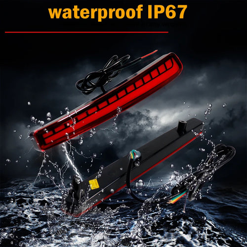 iJDM Car Red LED Bumper Reflector Lights For Toyota Corolla (2020 2021) Function as Tail,Brake & Rear Fog Lamps,Turn Light Lamp