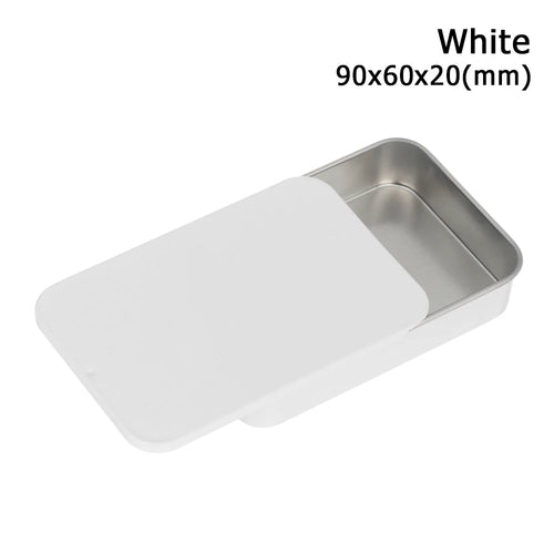 1 Pcs Metal Rectangular Empty Mini Tin Box Tinplate Push Candy Pill Cases Bins Jar Hinged Containers Small Organizer Storage Box