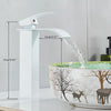 Black Waterfall Basin Sink Faucet Tall Bathroom Mixer Tap Wide Spout Vessel Sink Fauet Hot Cold Water Tap