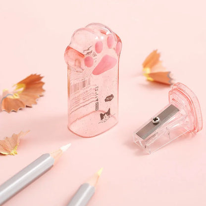 1 Pieces Lytwtw's School Office Supplies Cute Cat Paw Pencil Sharpener Creative Stationery