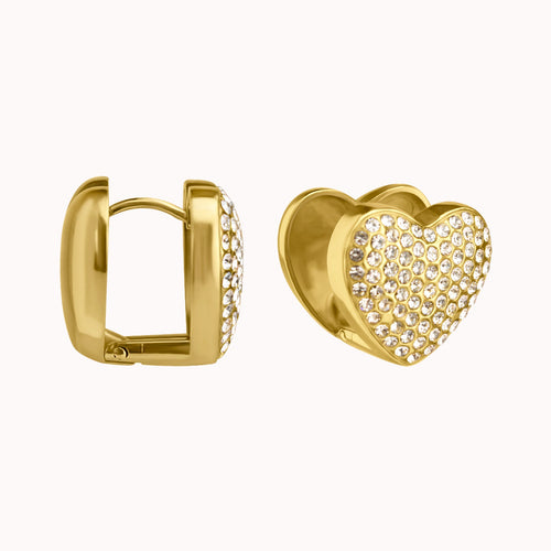 Heather Pavé Heart Earrings Caris Jewelry