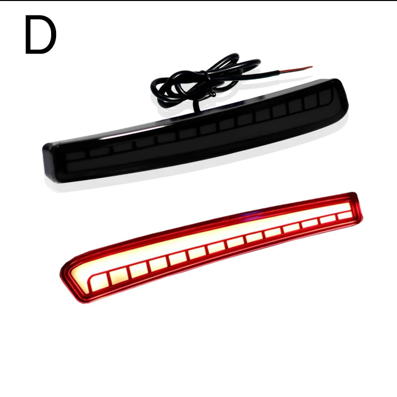 iJDM Car Red LED Bumper Reflector Lights For Toyota Corolla (2020 2021) Function as Tail,Brake & Rear Fog Lamps,Turn Light Lamp